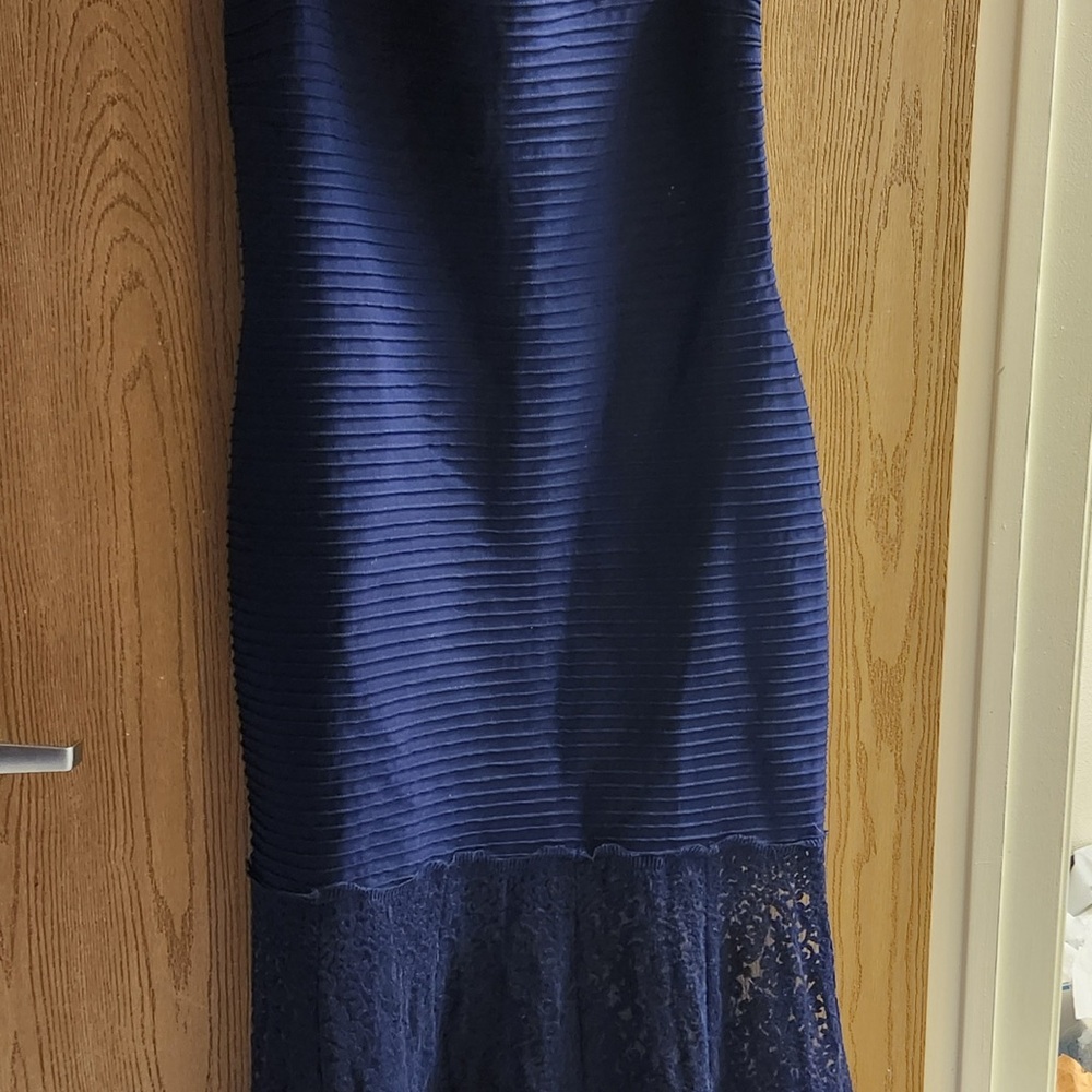 Tadashi Shoji Midnight Blue Lace Maxi Dress